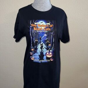 Halloween Black Graphic T-Shirt with Halloween Design